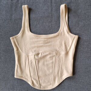 NWT PINK Victoria's Secret Beige Faux Corset Size Medium